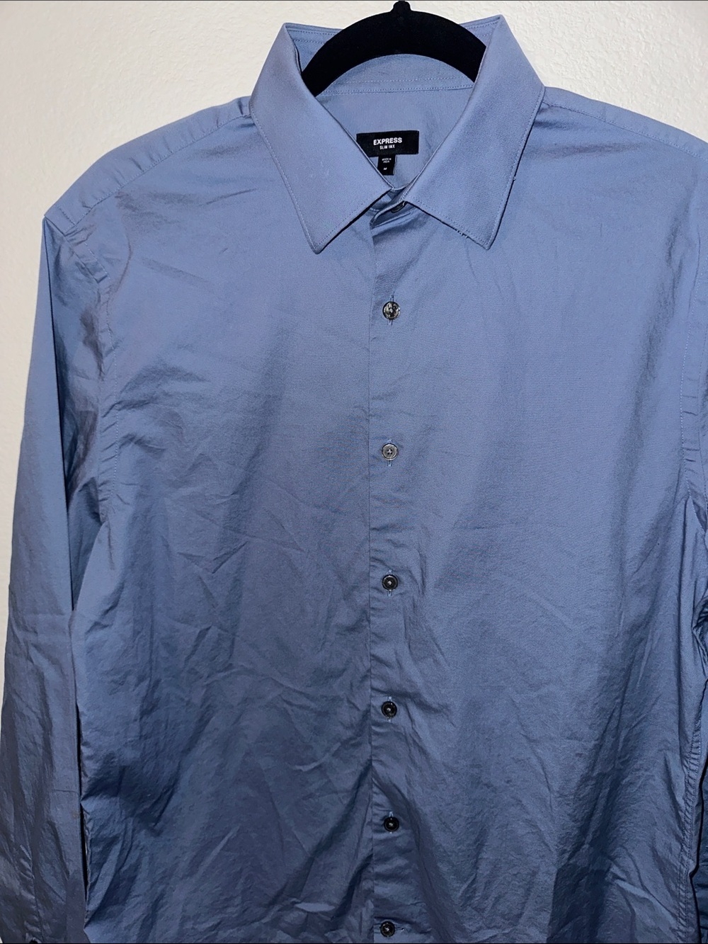 Express Men's Pale Blue Button-Up Dress Shirt